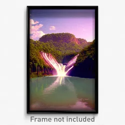 Pixel Art Poster - Deserted Cataract (8 Bit Psychedelic Trippy Video Game Print)