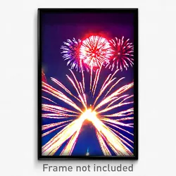 Pixel Art Poster - Infinite Fireworks (8 Bit Psychedelic Video Game Print)