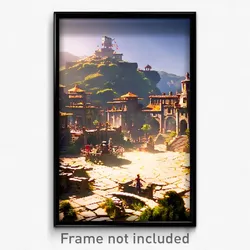Pixel Art Poster - Great Settlement (8 Bit Psychedelic Trippy Video Game Print)