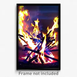 Pixel Art Poster - Outstanding Bonfire (8 Bit Psychedelic Video Game Print)
