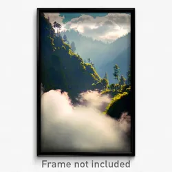 Pixel Art Poster - All Over The Place Cloud Forest (8 Bit Video Game Print)