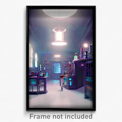 Pixel Art Poster - Imaginary Laboratory (8 Bit Psychedelic Video Game Print)