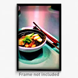 Pixel Art Poster - Bronze Ramen (8 Bit Psychedelic Trippy Video Game Print)