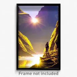 Pixel Art Poster - Golden Bluff (8 Bit Psychedelic Trippy Video Game Print)