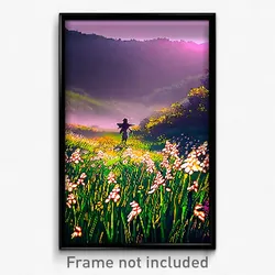 Pixel Art Poster - Striking Meadow (8 Bit Psychedelic Trippy Video Game Print)