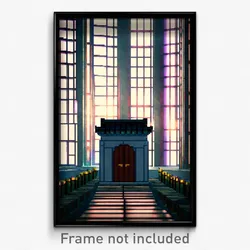 Pixel Art Poster - Modest Mausoleum (8 Bit Psychedelic Trippy Video Game Print)
