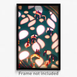 Pixel Art Poster - Infinite Chess Board (8 Bit Psychedelic Video Game Print)