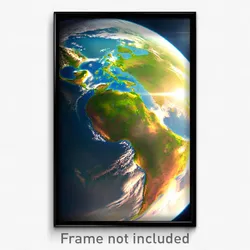 Pixel Art Poster - Beautiful Earth (8 Bit Psychedelic Trippy Video Game Print)