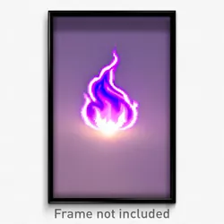 Pixel Art Poster - Violet Flame (8 Bit Psychedelic Trippy Video Game Print)