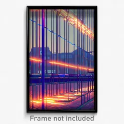 Pixel Art Poster - Wire Frame Glitchy Amsterdam (8 Bit Video Game Print)