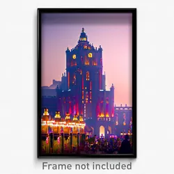 Pixel Art Poster - Attractive Landmark (8 Bit Psychedelic Video Game Print)