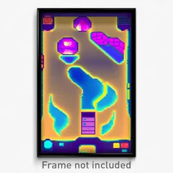 Pixel Art Poster - Glitch Art Board Game (8 Bit Psychedelic Video Game Print)