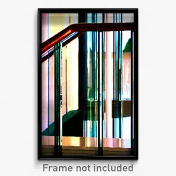 Pixel Art Poster - Glass Balustrade (8 Bit Psychedelic Trippy Video Game Print)