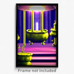 Pixel Art Poster - Mushy Cistern (8 Bit Psychedelic Trippy Video Game Print)