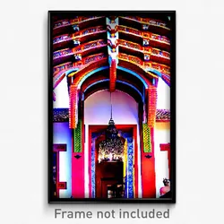 Pixel Art Poster - Blissful Mexican Architecture (8 Bit Video Game Print)