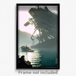 Pixel Art Poster - Incredible Sea Wreck (8 Bit Psychedelic Video Game Print)