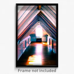 Pixel Art Poster - Narrow Attic (8 Bit Psychedelic Trippy Video Game Print)