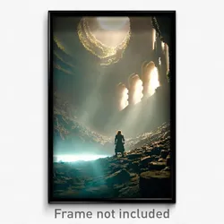 Pixel Art Poster - Cavernous Space (8 Bit Psychedelic Trippy Video Game Print)