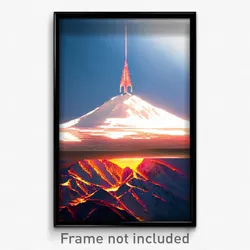 Pixel Art Poster - Fantastic Summit (8 Bit Psychedelic Trippy Video Game Print)