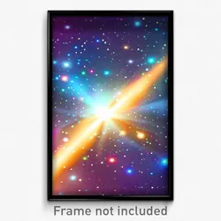 Pixel Art Poster - Digital Galaxy (8 Bit Psychedelic Trippy Video Game Print)