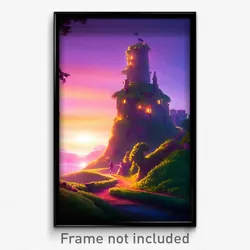 Pixel Art Poster - Homely Shire (8 Bit Psychedelic Trippy Video Game Print)