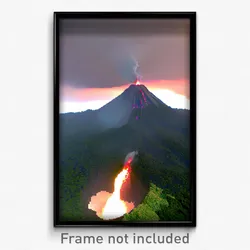 Pixel Art Poster - Dense Volcano (8 Bit Psychedelic Trippy Video Game Print)