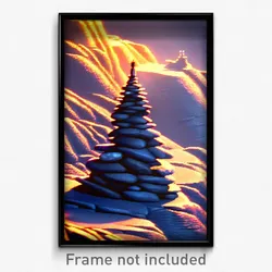 Pixel Art Poster - Important Cairn (8 Bit Psychedelic Trippy Video Game Print)