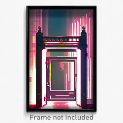 Pixel Art Poster - Squiggly Gate (8 Bit Psychedelic Trippy Video Game Print)