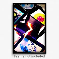 Pixel Art Poster - Cold Vinyl Record (8 Bit Psychedelic Trippy Video Game Print)
