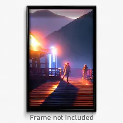 Pixel Art Poster - Infamous Retreat (8 Bit Psychedelic Trippy Video Game Print)
