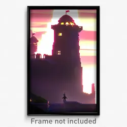 Pixel Art Poster - Little Fort (8 Bit Psychedelic Trippy Weird Video Game Print)