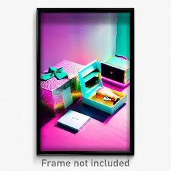 Pixel Art Poster - Glamorous Shoebox (8 Bit Psychedelic Trippy Video Game Print)