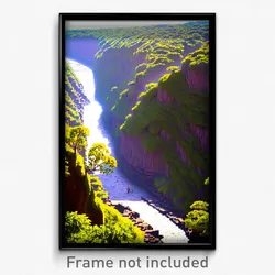 Pixel Art Poster - Large Ravine (8 Bit Psychedelic Trippy Video Game Print)