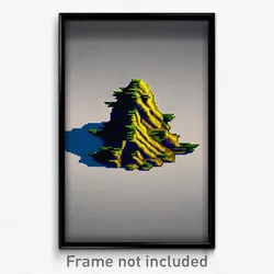 Pixel Art Poster - Simplistic Outcropping (8 Bit Psychedelic Video Game Print)