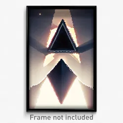 Pixel Art Poster - Triangular Lair (8 Bit Psychedelic Trippy Video Game Print)