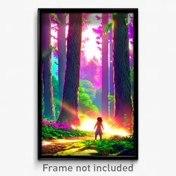 Pixel Art Poster - Flashy Woods (8 Bit Psychedelic Trippy Video Game Print)