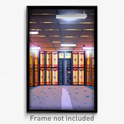 Pixel Art Poster - Giant Locker Room (8 Bit Psychedelic Trippy Video Game Print)