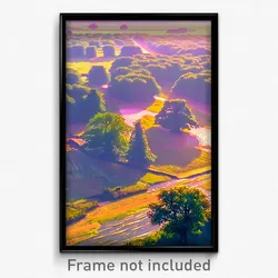 Pixel Art Poster - Rural Fen (8 Bit Psychedelic Trippy Weird Video Game Print)
