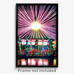 Pixel Art Poster - Stark Fairground (8 Bit Psychedelic Trippy Video Game Print)