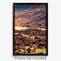 Pixel Art Poster - Dry Lava Fields (8 Bit Psychedelic Trippy Video Game Print)