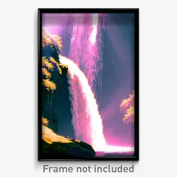 Pixel Art Poster - Realistic Cascade (8 Bit Psychedelic Trippy Video Game Print)
