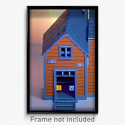 Pixel Art Poster - Basic Counting House (8 Bit Psychedelic Video Game Print)