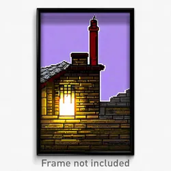Pixel Art Poster - Uncommon Chimney (8 Bit Psychedelic Trippy Video Game Print)