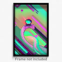Pixel Art Poster - Glitch Art Meander (8 Bit Psychedelic Video Game Print)