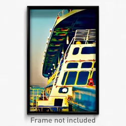 Pixel Art Poster - Fabulous Ferry (8 Bit Psychedelic Trippy Video Game Print)