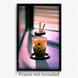 Pixel Art Poster - Old Fashioned Boba Tea (8 Bit Psychedelic Video Game Print)