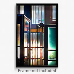 Pixel Art Poster - Glass Hideaway (8 Bit Psychedelic Trippy Video Game Print)