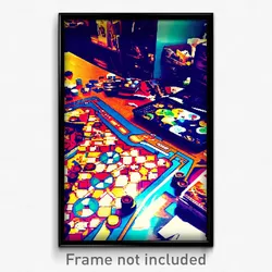 Pixel Art Poster - Cluttered Board Game (8 Bit Psychedelic Video Game Print)