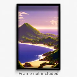 Pixel Art Poster - Unkempt Peninsula (8 Bit Psychedelic Trippy Video Game Print)