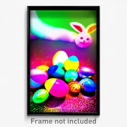 Pixel Art Poster - Colorful Easter Eggs (8 Bit Psychedelic Video Game Print)